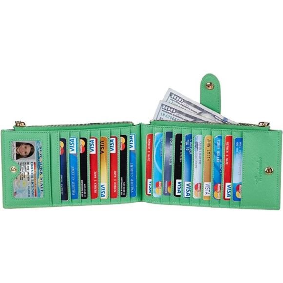 Womens Wallet RFID Blocking Bifold Multi Card Case Wallet with Zipper Pocket - Picture 2 of 5